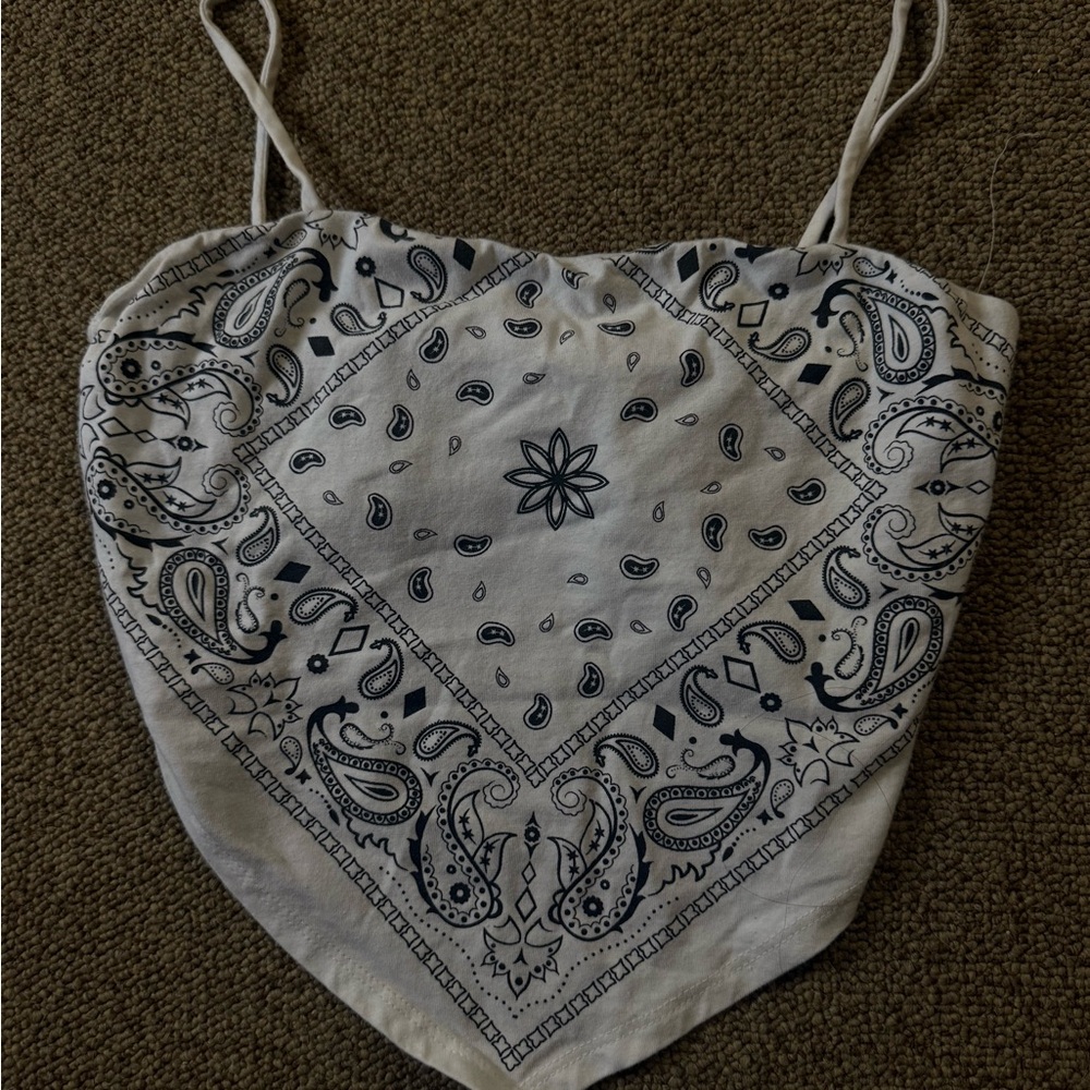 Papermoon Black and White Asymmetrical Tie Front Camisole